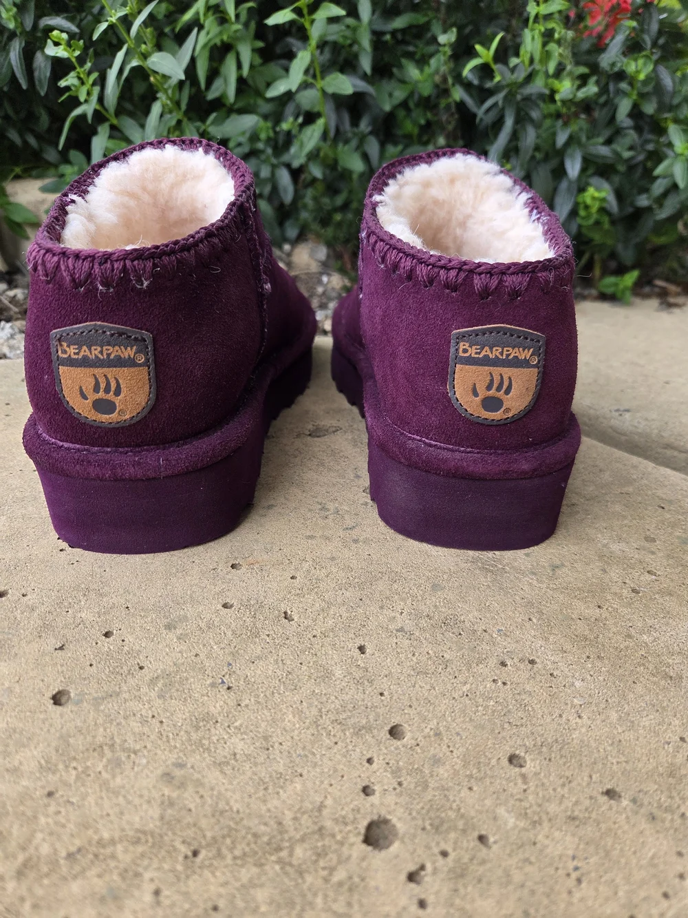 Bearpaw Lana Suede Ankle Bootie  Color:Eggplant Size:8  (NWOT)